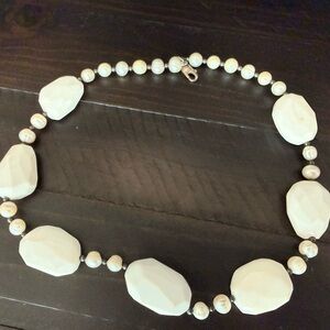 Freshwater Pearl and White Accent Stone Necklace (Used)